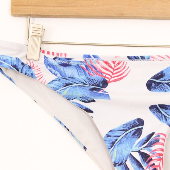 *Shekini White and Blue Palm Frond Bikini Bottoms - Picture 2 of 3